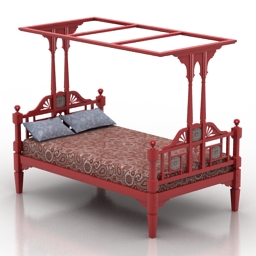 bed peranakan eng indian style 3D Model Preview #b6227be8