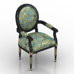 armchair louis xvi classic 3D Model Preview #6146376d