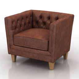 armchair chester 3D Model Preview #b6f30ea2
