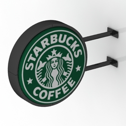 signboard starbuck 3D Model Preview #a51b077a