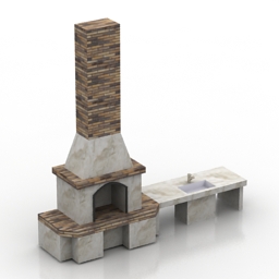 fireplace bbq 3D Model Preview #2475d192