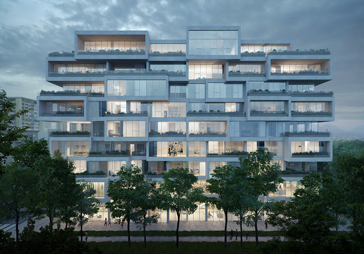 Housing complex by Stefano Boeri Architetti, Tirana, Albania