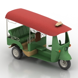 taxi tuk-tuk thailand 1980 3D Model Preview #b191d839