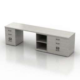 table restoration hardware 1940s industrial modular office 3D Model Preview #434b86a5