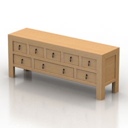 locker lenwood media console 3D Model Preview #6f101e90