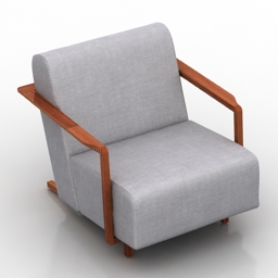 armchair ossau by bosc 3D Model Preview #f9aba275