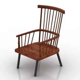 armchair retro 3D Model Preview #7c4a66d9