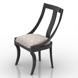 chair italian black lacquer & moire 3D Model Preview #cfbb4edd