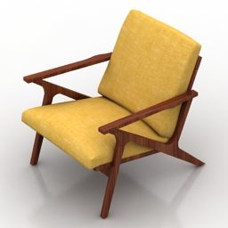 armchair cavett chair crate&barrel 3D Model Preview #799febd5