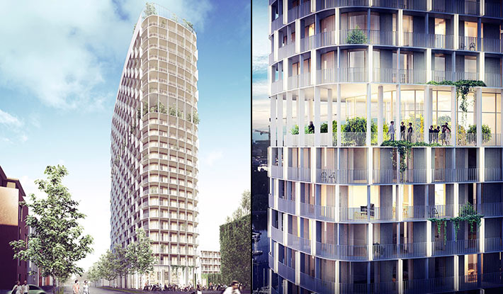 Lilludden 22-storey Tower by C.F. Moller, Vasteras, Sweden