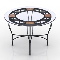 table round glass 3D Model Preview #5fd79e4b