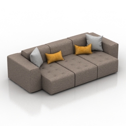 sofa woody ditre italia 3D Model Preview #a4373974