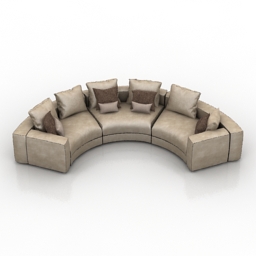 sofa swan italia hills 3D Model Preview #acfeb968