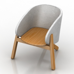 armchair branca lisboa curva 3D Model Preview #9b5ff4ca