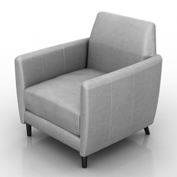 armchair parlour leather chair cb2 3D Model Preview #61627f9f