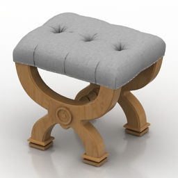 seat neoclassical rondelle tufted burlap 3D Model Preview #00cc0095