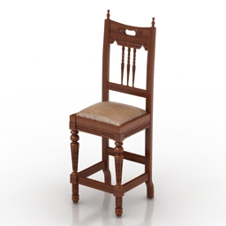 chair bar classic 3D Model Preview #5312780e
