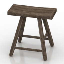 seat old wood 3D Model Preview #a0fe2dbd