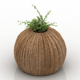 vase green branches 3D Model Preview #e5008349