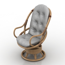 armchair rotang 3D Model Preview #430da8d3