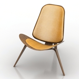 chair hans wegner shell 3D Model Preview #99af93bd