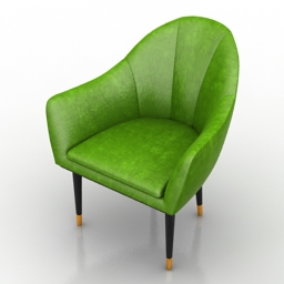 armchair green restaurant chair 3D Model Preview #4f54ad35