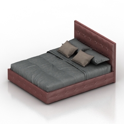 bed leather 3D Model Preview #b49474ec