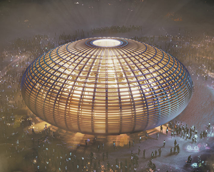 Burning Man temple by FR-EE, Black Rock City, Nevada, USA