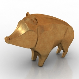 figurine boar 3D Model Preview #769b21ca