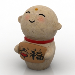 figurine japan statue decor 3D Model Preview #64aedb1b
