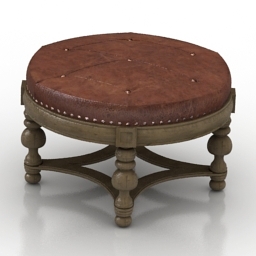 seat laura ashley pouf 3D Model Preview #e6161569