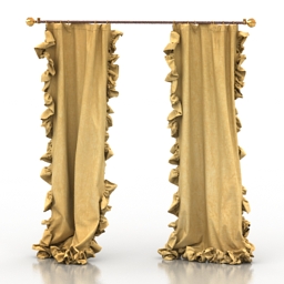 curtain shabby chic 3D Model Preview #001d0767