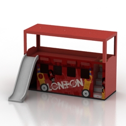 bed london bus childrens 3D Model Preview #033e9c56