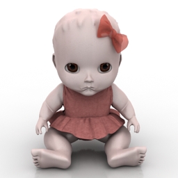 toy baby doll 3D Model Preview #51eee3be