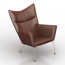 armchair hans wegner ch445 wing 3D Model Preview #68028c53