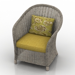 armchair rattan 3D Model Preview #32f10dbc