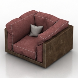 armchair brown 3D Model Preview #d9ce66f4