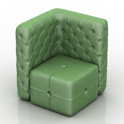 armchair chester pouf 3D Model Preview #1425c787