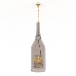 luster bottles with candles 3D Model Preview #e94f92ed