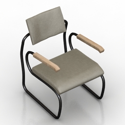 armchair santelia zanotta giuseppe terragni 3D Model Preview #74daae07