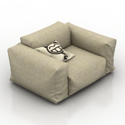armchair textile 3D Model Preview #01d2a1c0