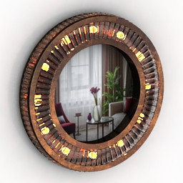 mirror round 3D Model Preview #f48d12ee