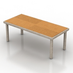 table rattan 3D Model Preview #7d2daa83