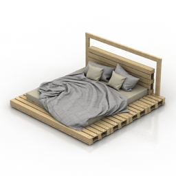 bed loft pallets 3D Model Preview #e1bbd8d7