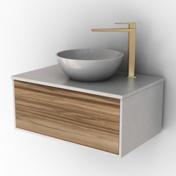 wash-basin rifra k-one 80 and tap tres slim 3D Model Preview #d149c353