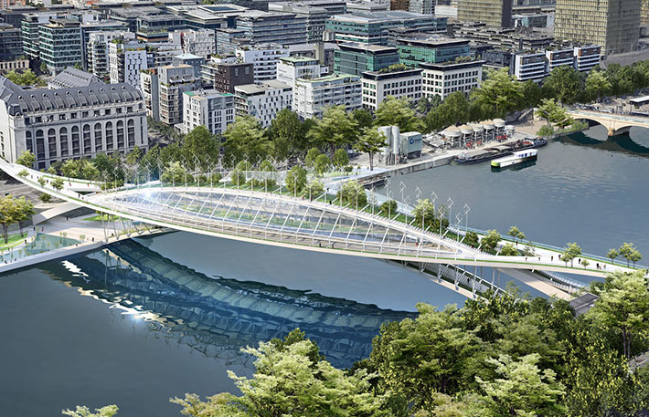 The Green Line bridge by Vincent Callebaut, Paris, France