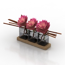 decor vases flowers 3D Model Preview #e868161d