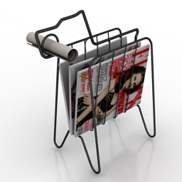 rack magazines shelves stand 3D Model Preview #e6d9a871