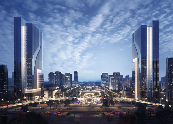 Light Portal Future Rail City by QUAD Studio, Yibin, China