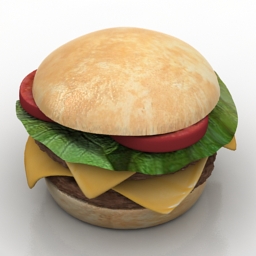 burger food 3D Model Preview #1afeb9ae